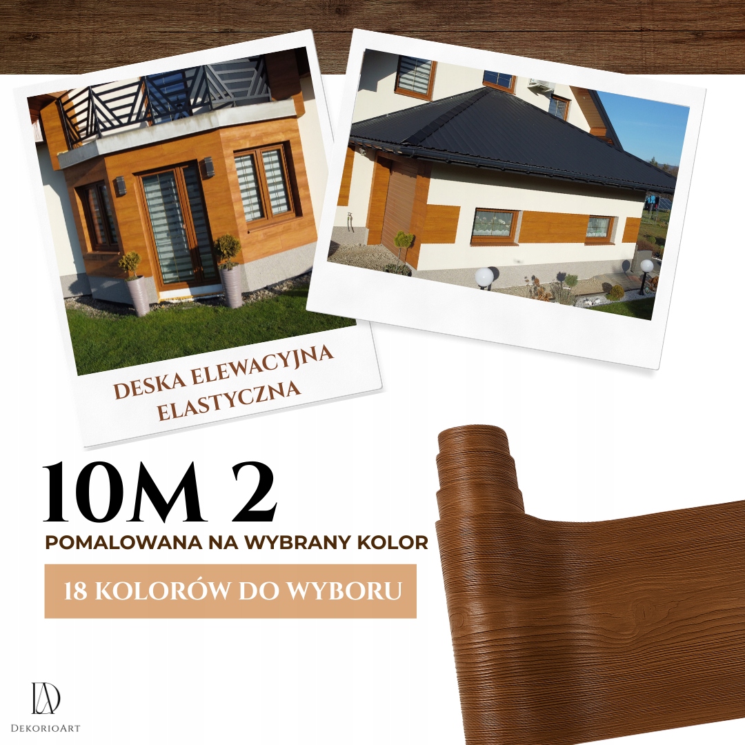 Imitácia dreva Elastická fasádna doska Panely 10 m2 Výber 18 Farieb