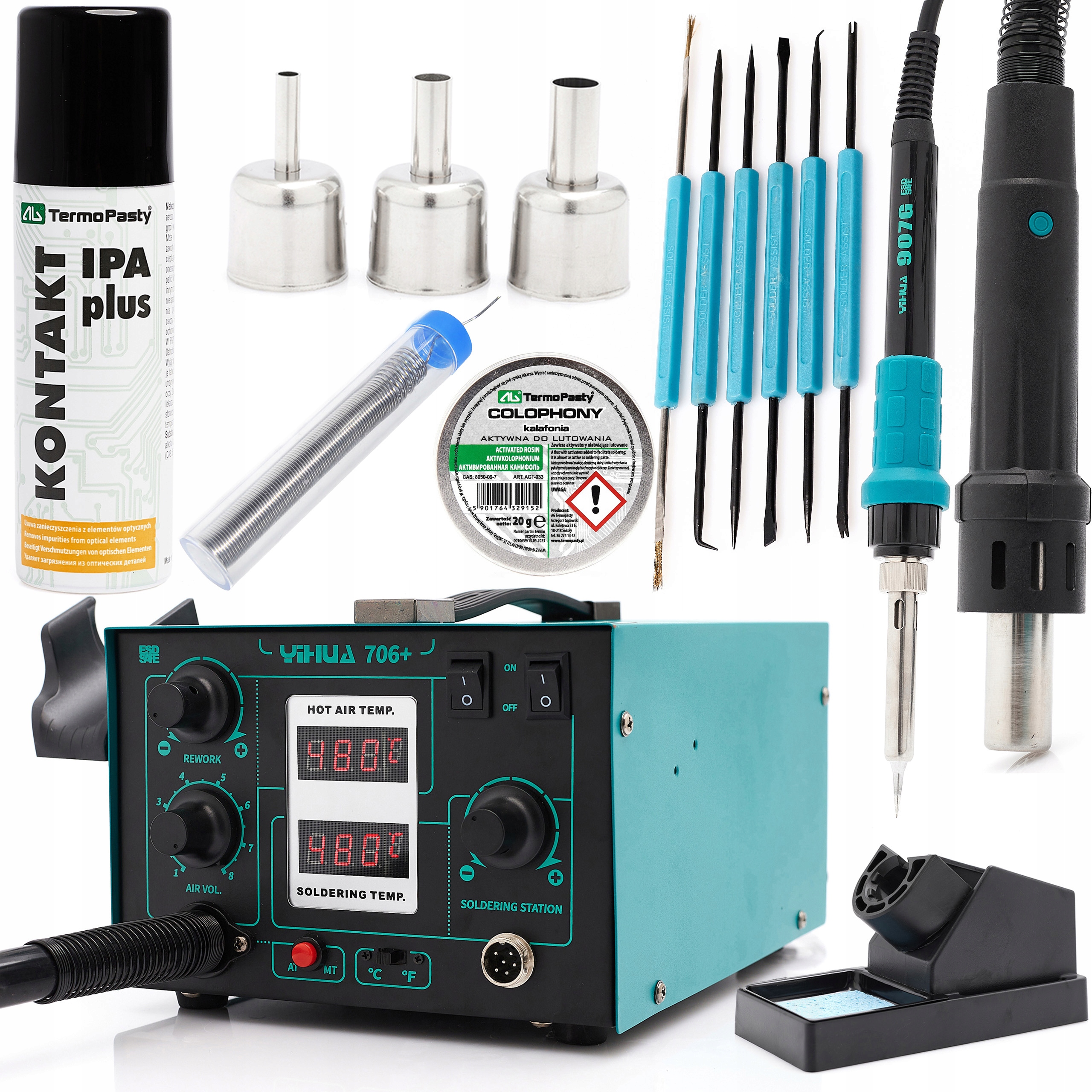 Set Pájecí Stanice Páječka Yihua 706+ 2V1 Hot-air Cín Kalafuna