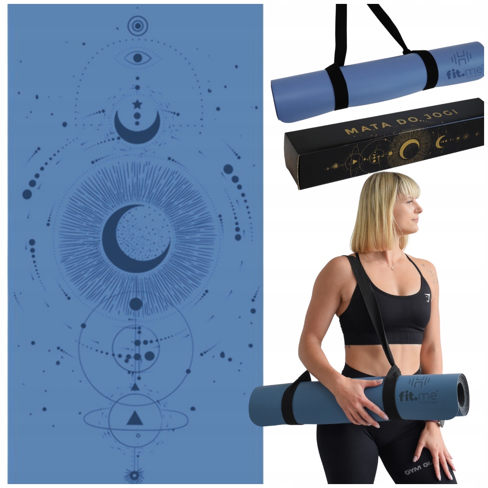 Krásná Prémiová Podložka Na Cvičení Jógy, Kaučuk, Vzor Měsíce, Protiskluzová