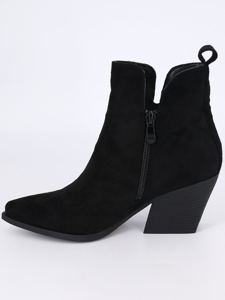 BOTKI KOWBOJKI W SZPIC ZAMSZOWE BUTY ZŁOTY ZAMEK CZARNE 37 Rozmiar 37