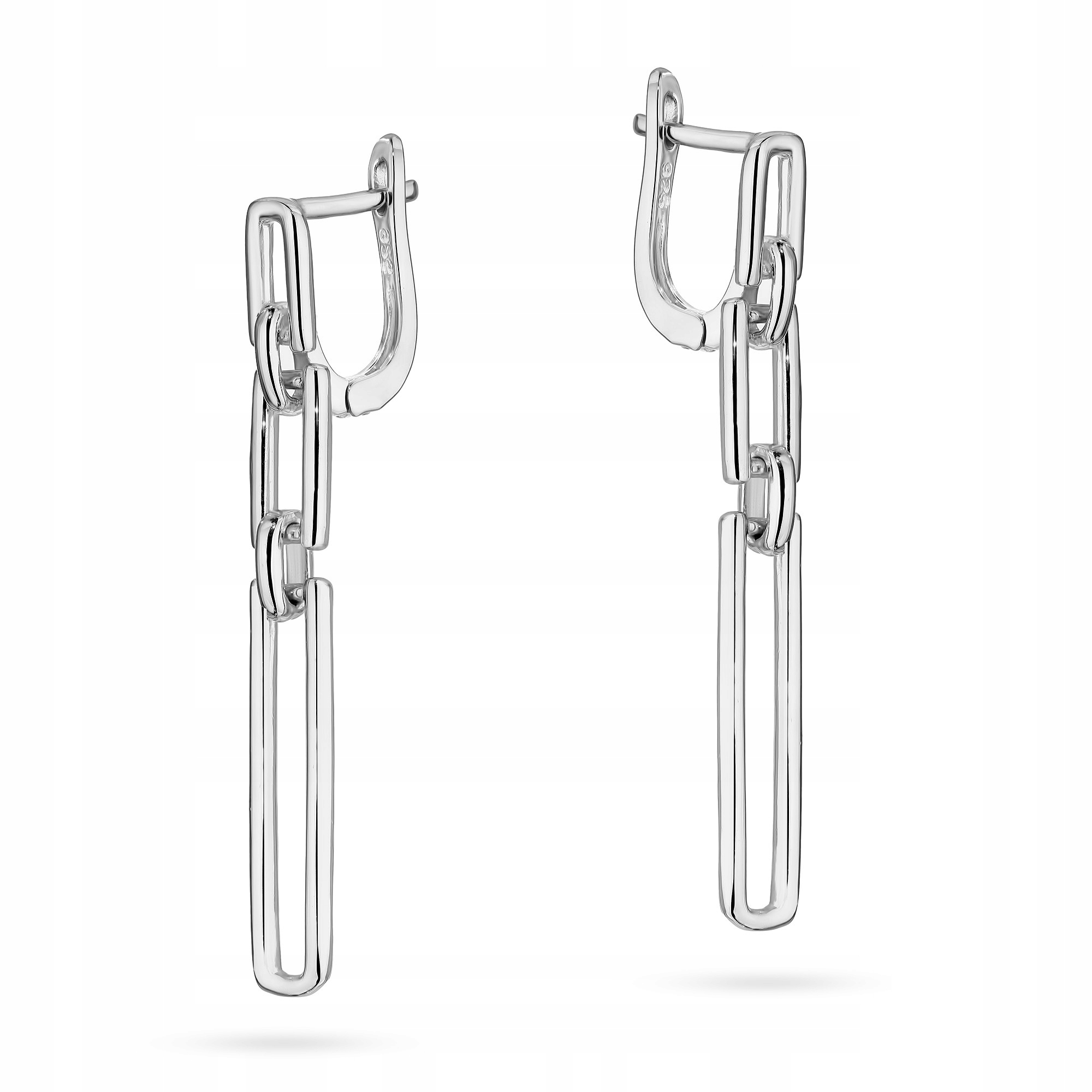 Dámské Náušnice ze stříbra ryzost 925 , visící geometrické obdélníky