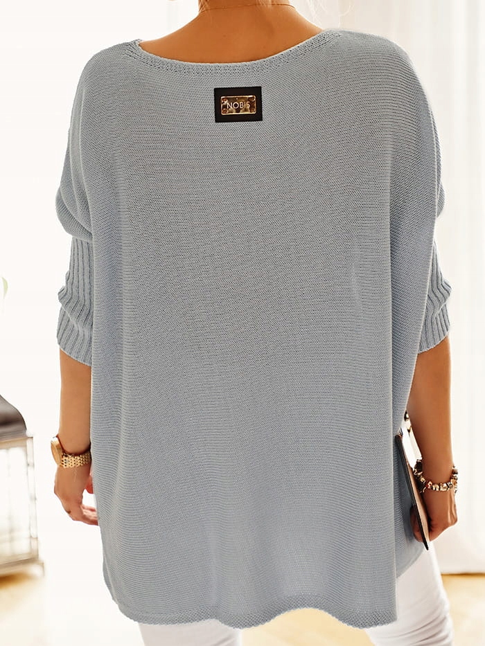 Duży sweter plus size oversize Nobis - popiel