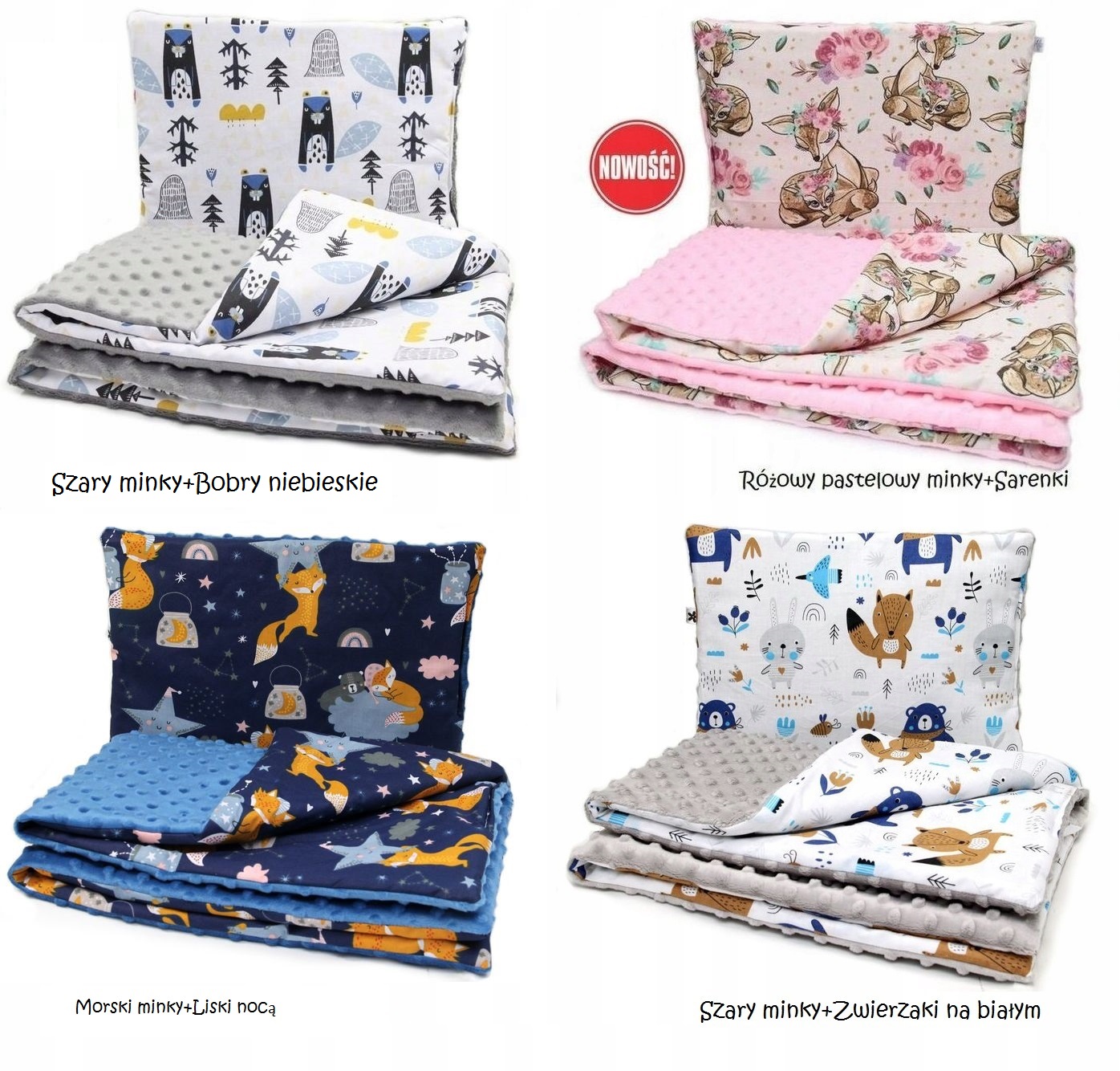 ZESTAW MINKY 2W1 KOCYK PODUSZKA DO WÓZKA NOSIDEŁKA KOŁYSKI GONDOLI EAN (GTIN) 3688783347566