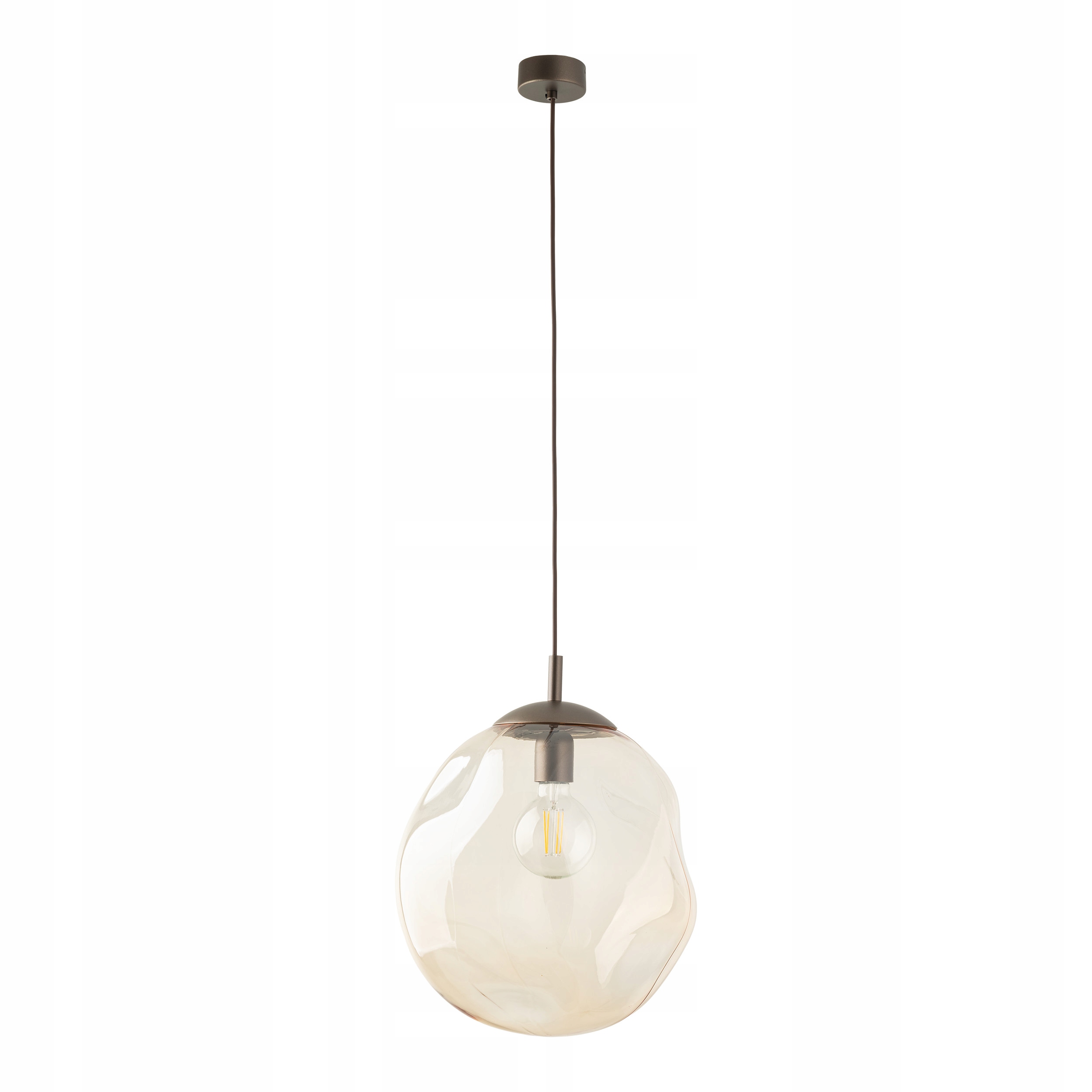 Závěsná lampa se skleněným jantarovým stínidlem nad stůl 1*E27 Tk Lighting