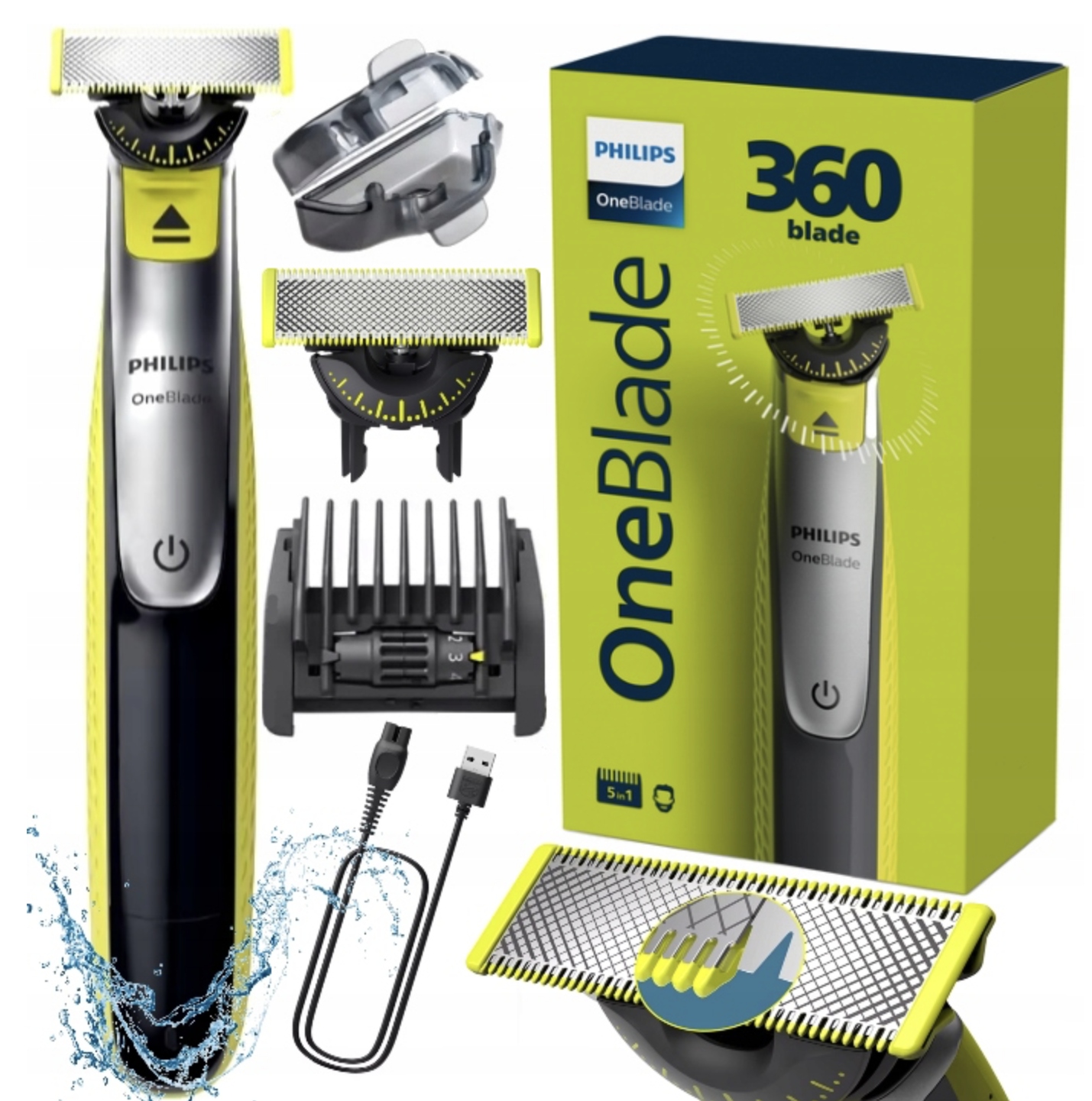 Philips Oneblade 360 Nástavec 5V1 Holicí Strojek Oneblade Na Holení Vousů