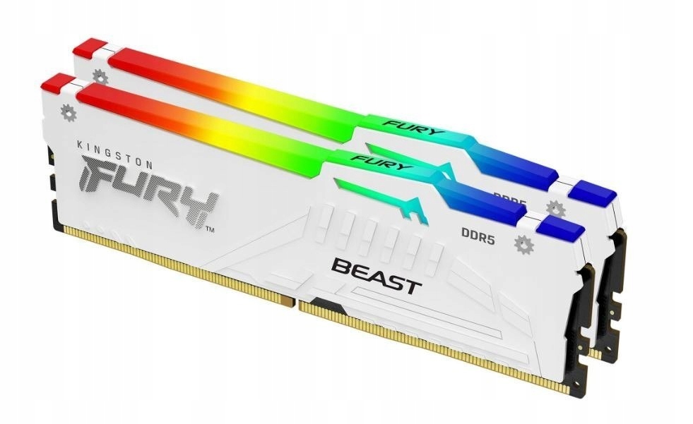 Kingston DDR5 Pamäť Fury Beast Rgb 32GB (2x16GB) 6800 CL34 Expo biela