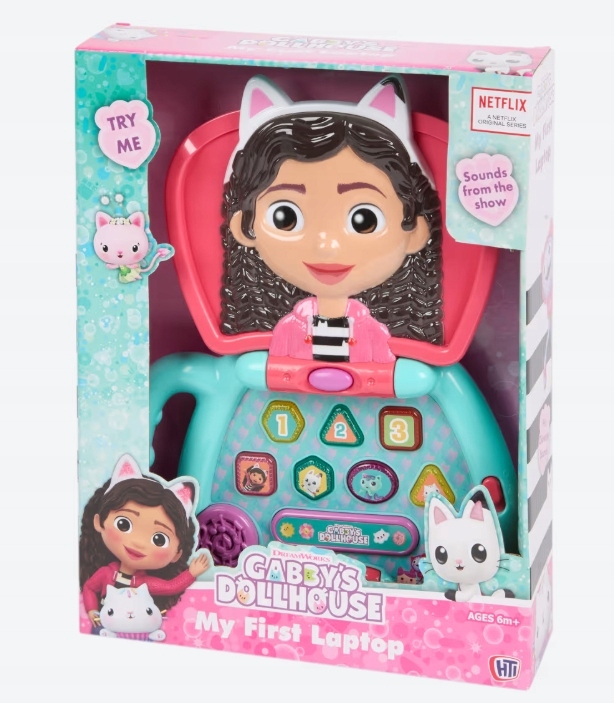 MÓJ PIERWSZY LAPTOP DLA DZIECI GABBY'S DOLLHOUSE ŚWIATŁA DŹWIĘKI ŚWIĘTA