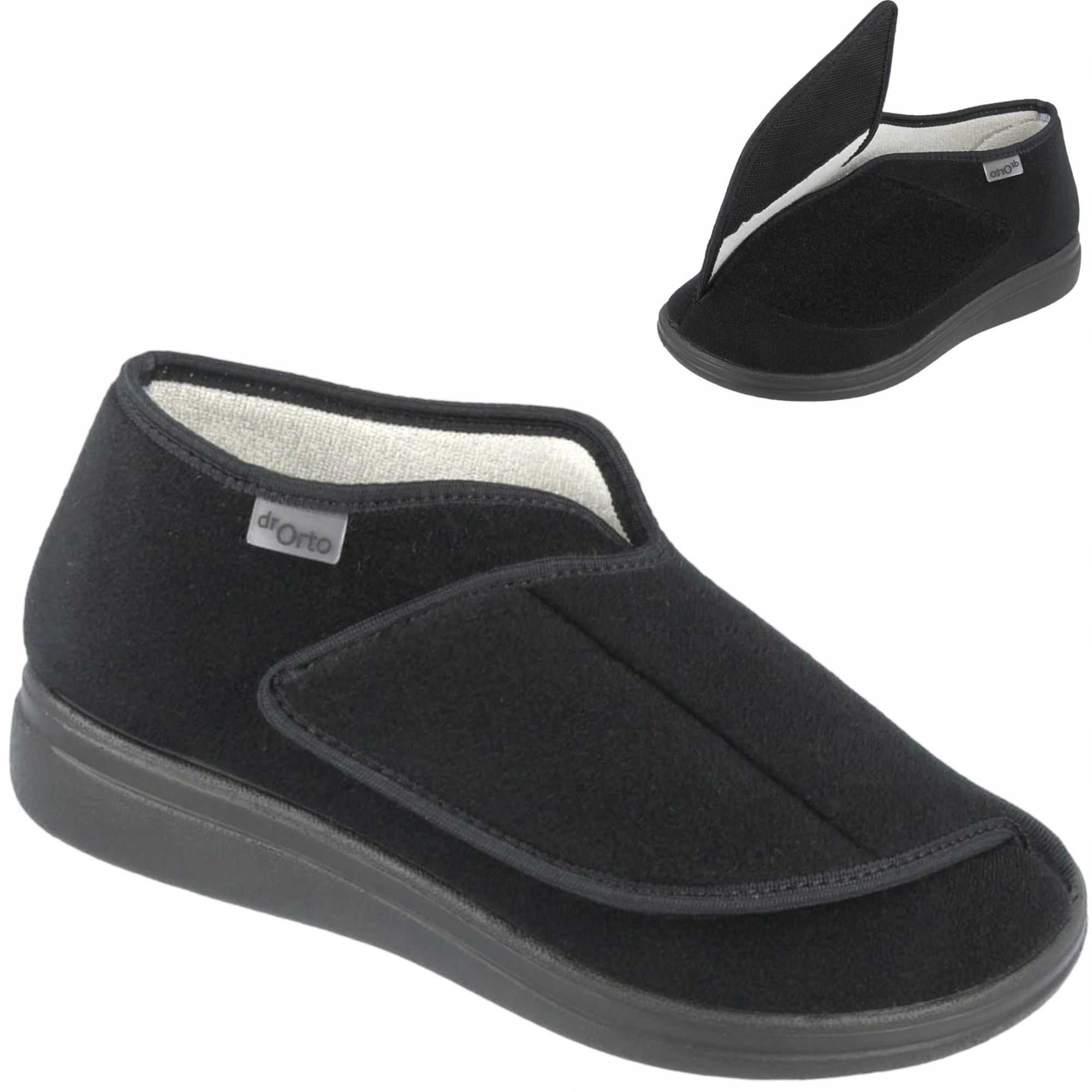 Buty Męskie Kapcie Ortopedyczne Na Rzep Szerokie Dr Orto 071M Zdrowotne 46