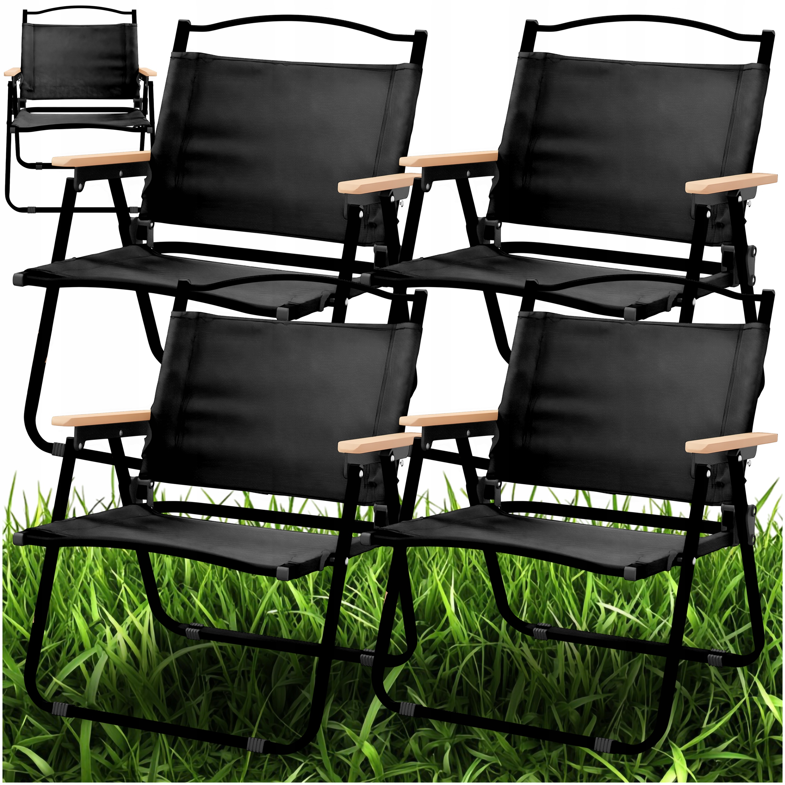 4X Zahradní Židle Na Terasa Balkon Skládací Kovové Moderní Křeslo