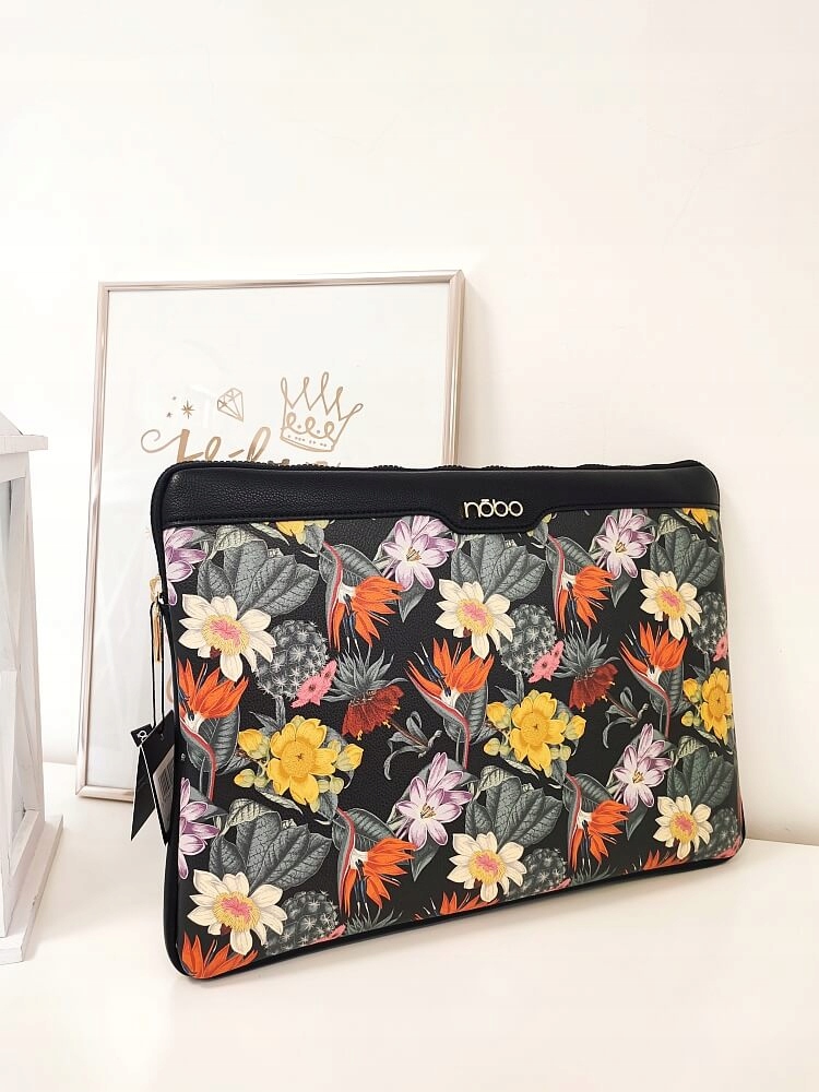 Nobo taška pouzdro na notebook s černými květy