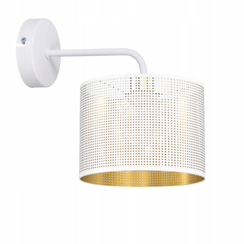 Nástěnná Lampa S Otvory Mesh Zlatá, Bílá