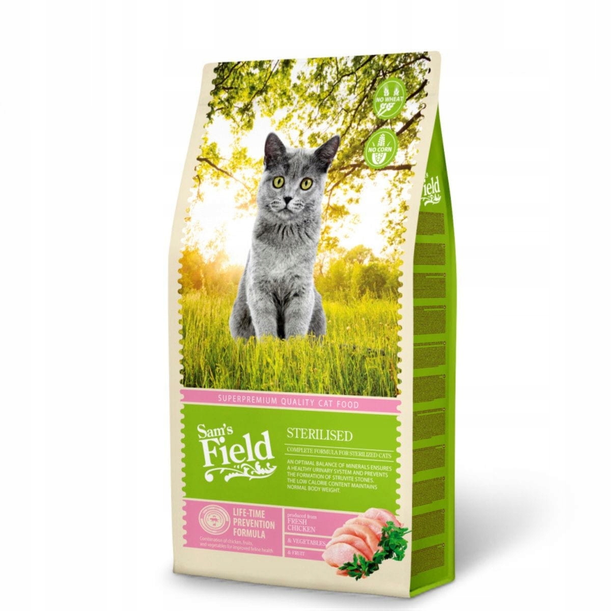 Sam's Field 2,5 kg dla kota sterylizowanego Sucha karma z kurczakiem