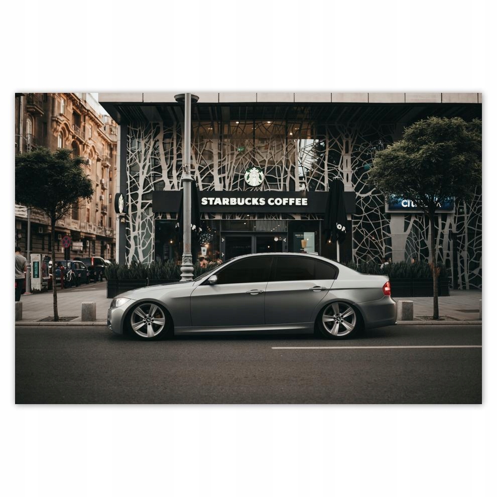 

Plakat 93x62 Beemką do Starbucksa Bmw