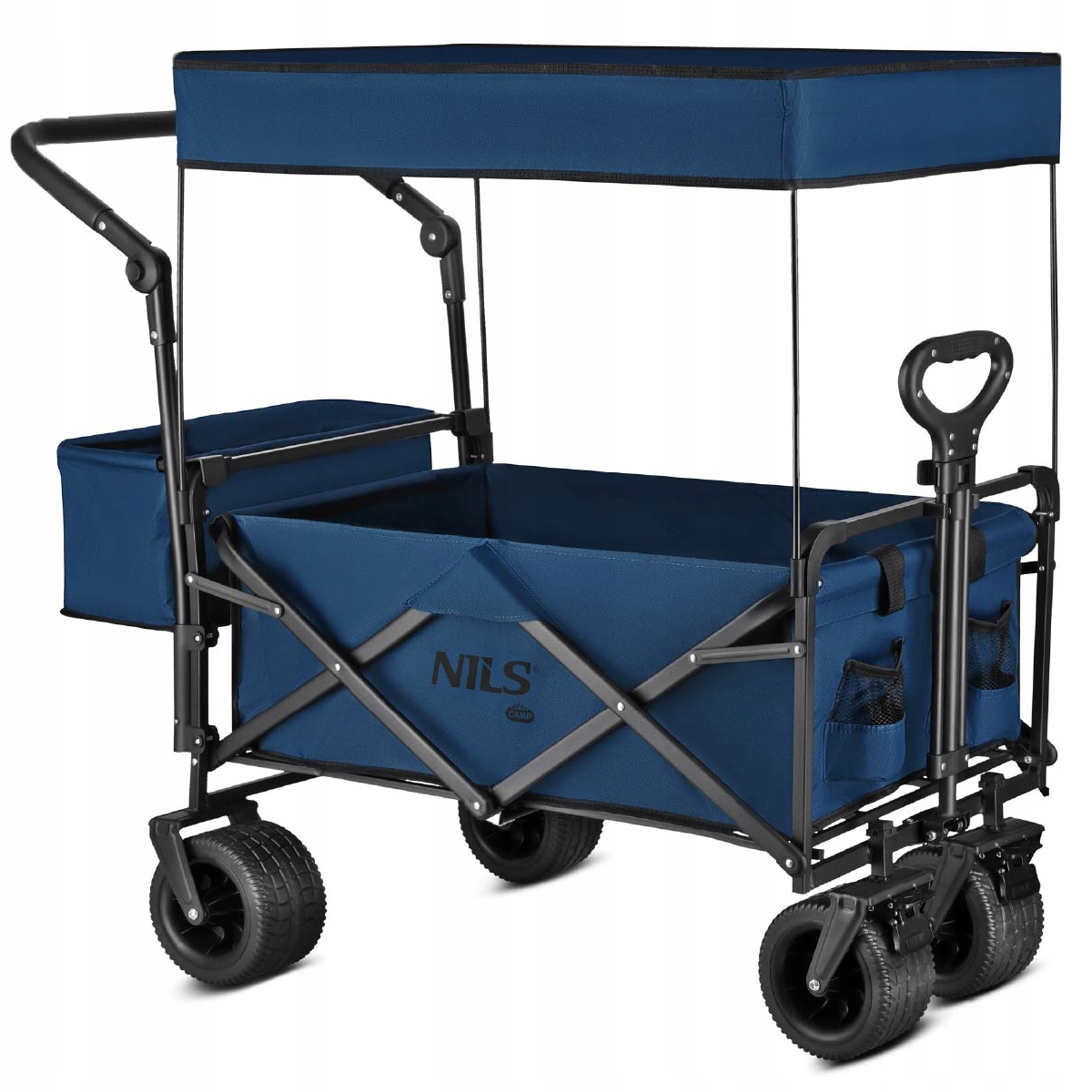 Wózek Turystyczny Plażowy Transportowy Kempingowy Składany Z Daszkiem 120 L