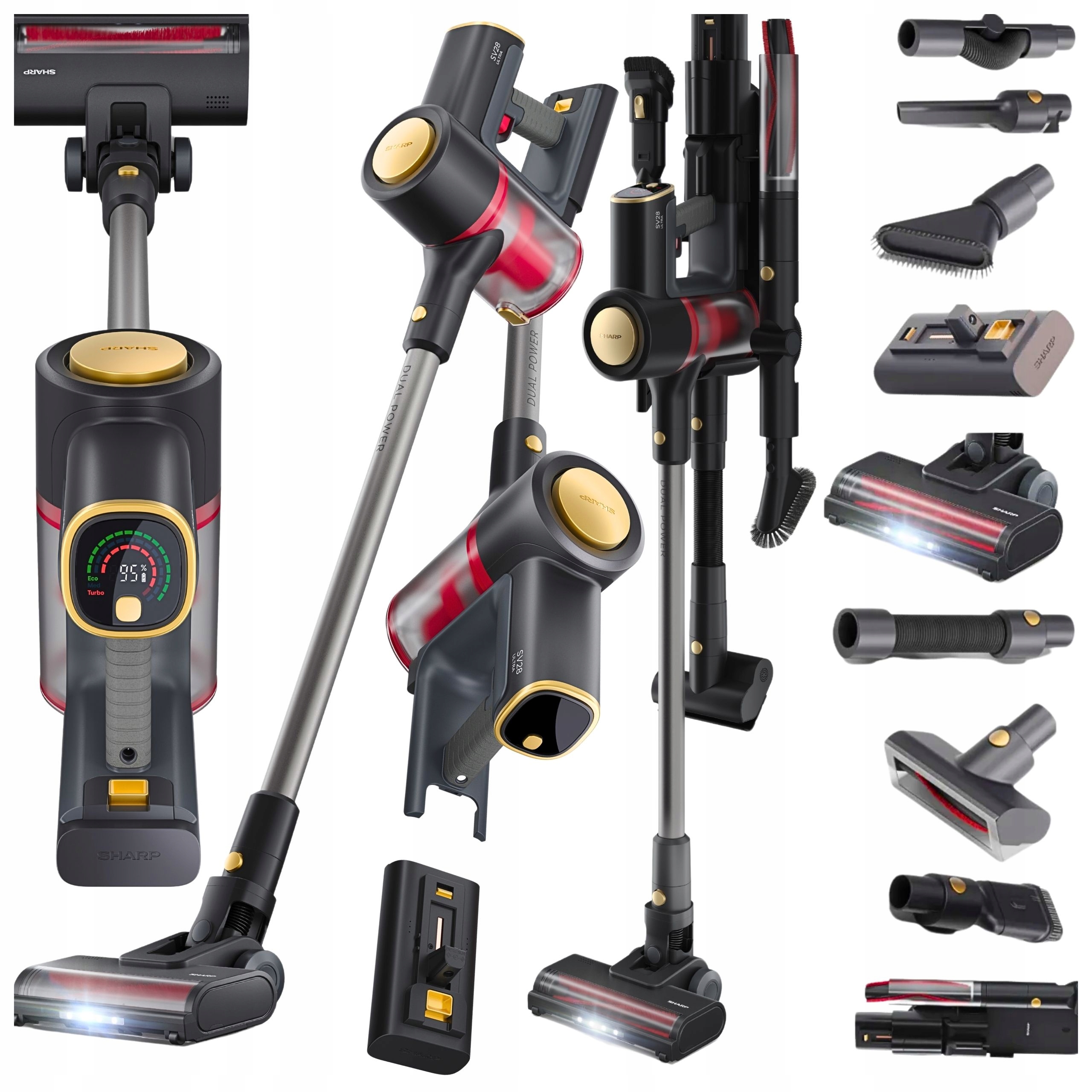 Sharp Vertikálny bezdrôtový akumulátorový vysávač VC-SV28AEU-B Domácnosť