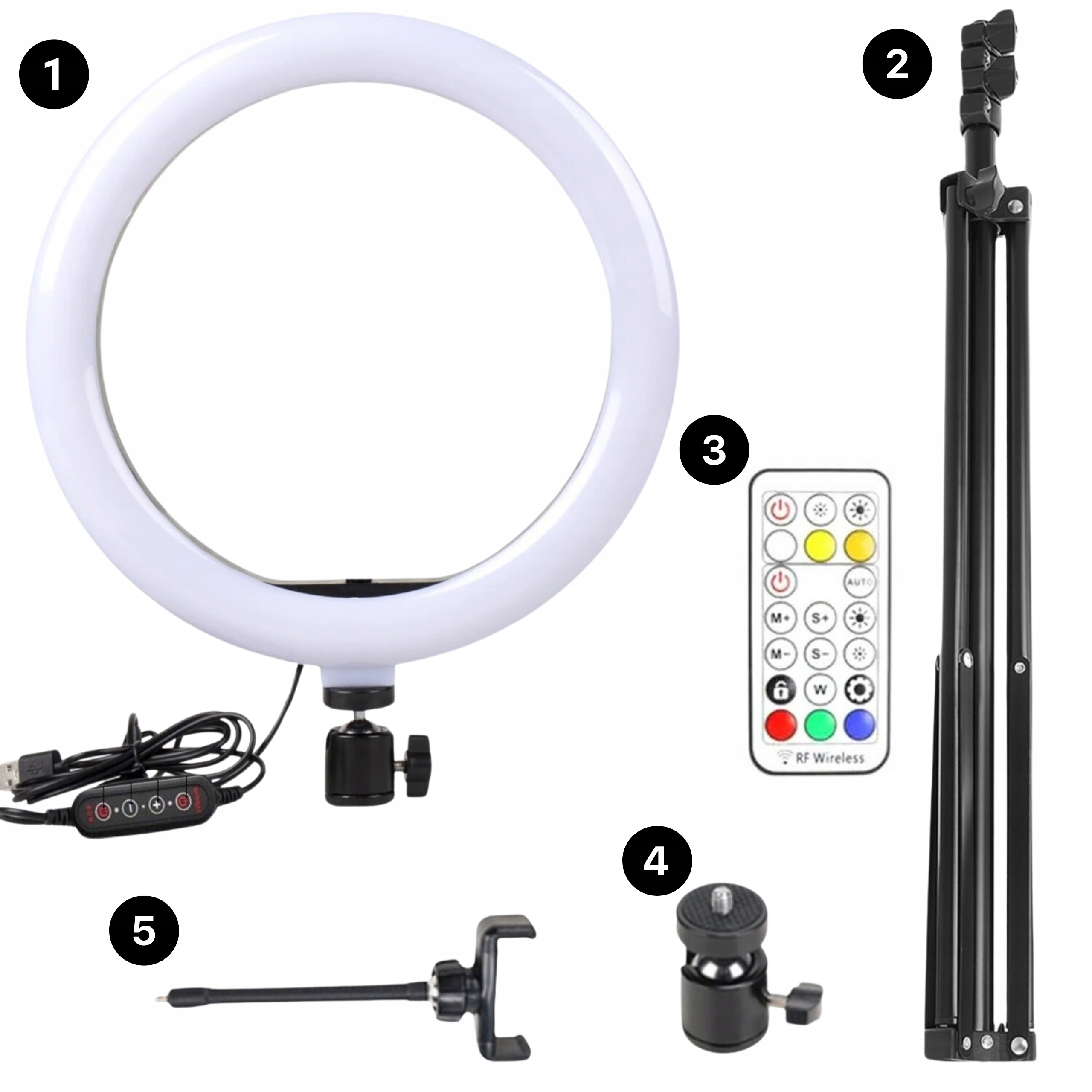 LAMPA PIERŚCIENIOWA LED RING DLA DZIECI ZE STATYWEM KOSMETYCZNA DO MAKIJAŻU Model nimai-lqxvds