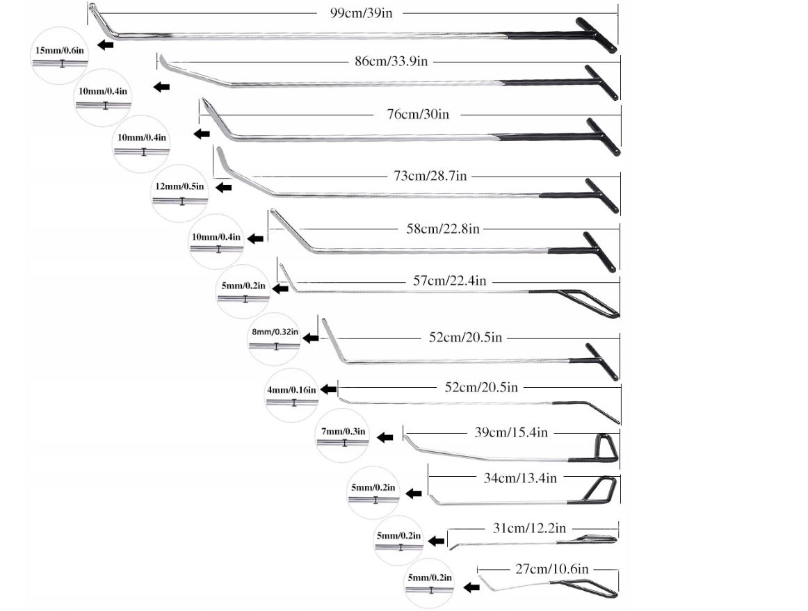 Zestaw PDR Do Usuwania Wyciagania Wgniecen Druty Producent code 132