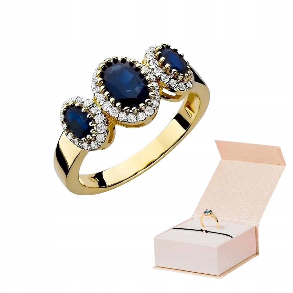 Zlatý Prstýnek Se Safírem Luxusní Výrazný Zlatý Náramek