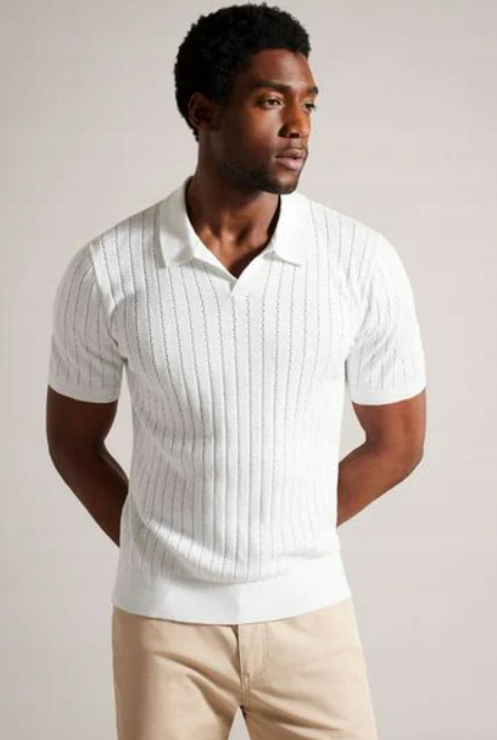 Ted Baker London Botany bílá pánská polokošile, vel. 3 (M/38)