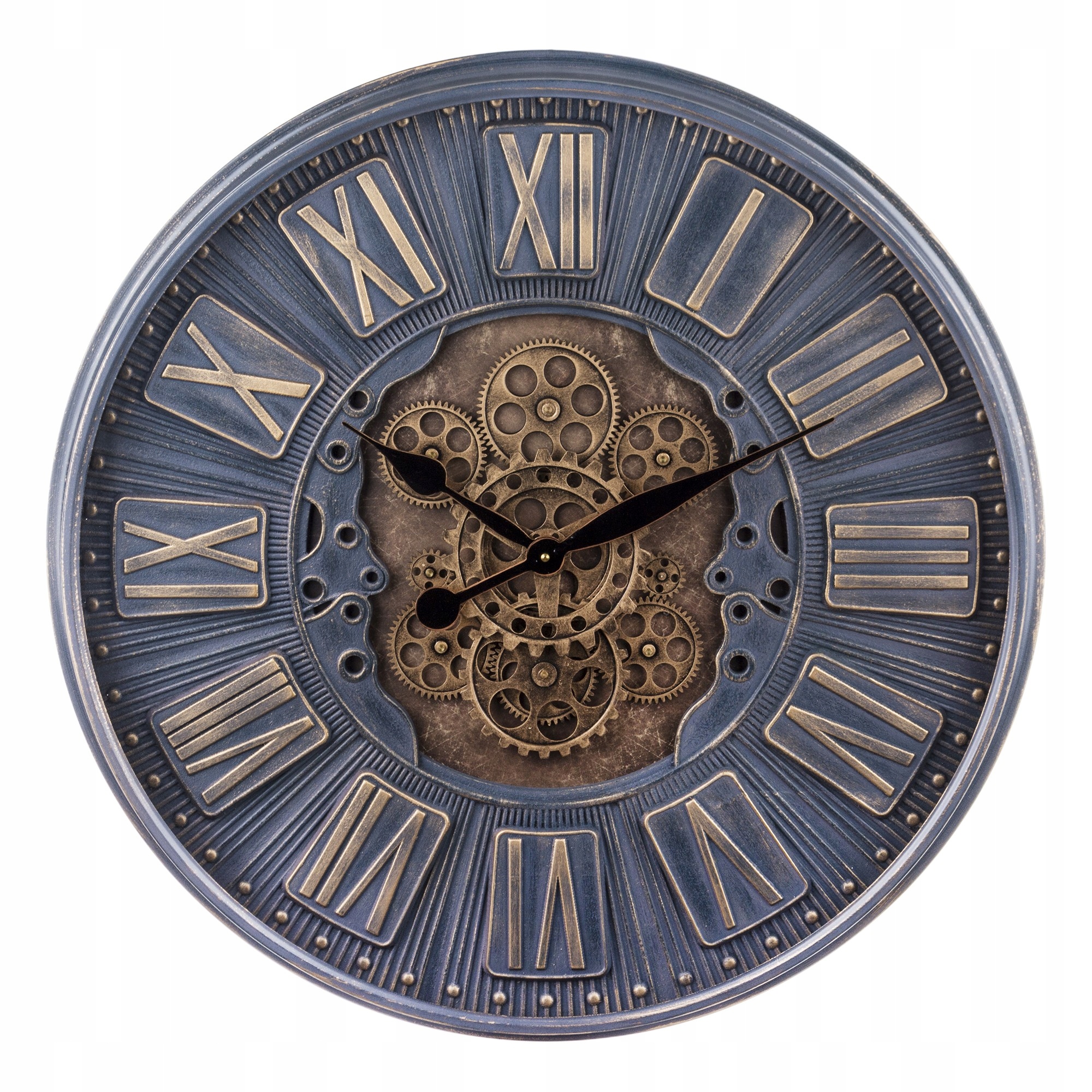 Nástenný kovový okrúhly hodinový strojček Treviso s otočným mechanizmom