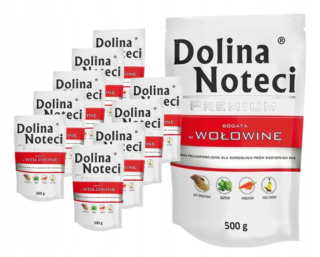 Levně Dolina Noteci Premium vlhké krmivo pro psy bohaté na hovězí maso 10x500 g