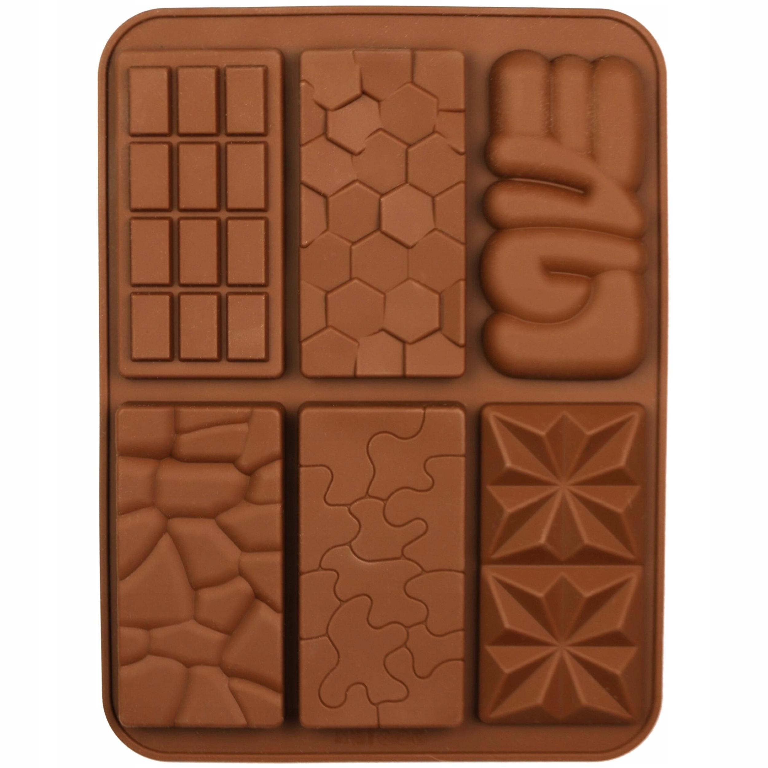 Levně Silikonová Forma Na Čokoládu 6v1 Různé Vzory Tabulek
