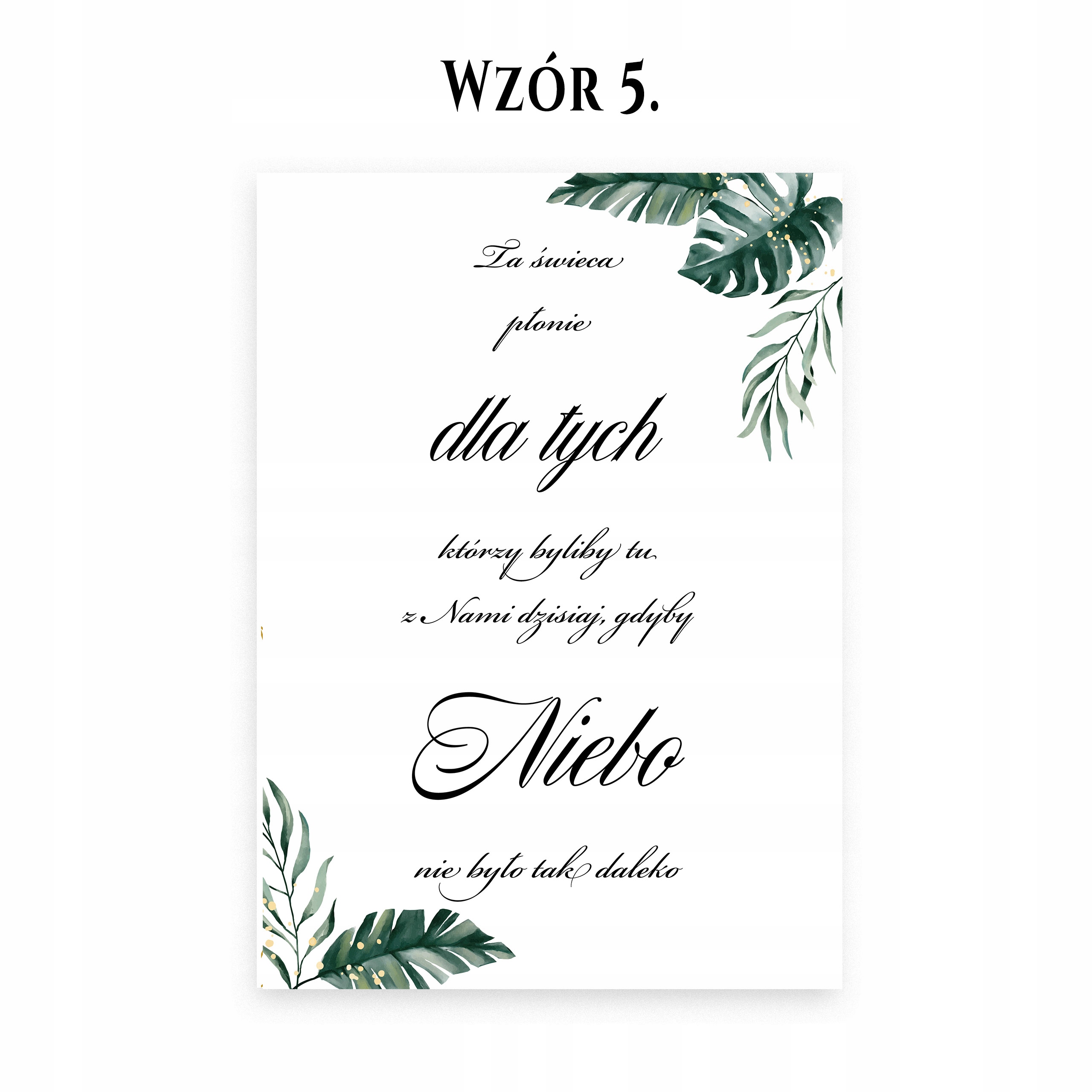 TA ŚWIECA PŁONIE ZŁOCONA WESELE ŚLUB Szerokość produktu 30 cm