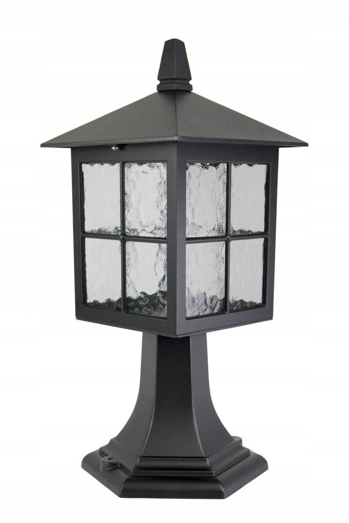 Vonkajšia stojaca lampa klasická 45 cm čierne dekoratívne sklo Su-ma