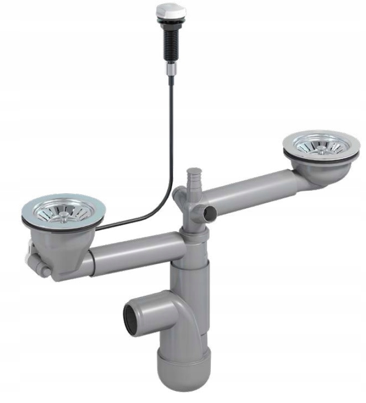 Syfon zlewu 2-komorowego automatyczny fi 90 Flexloc