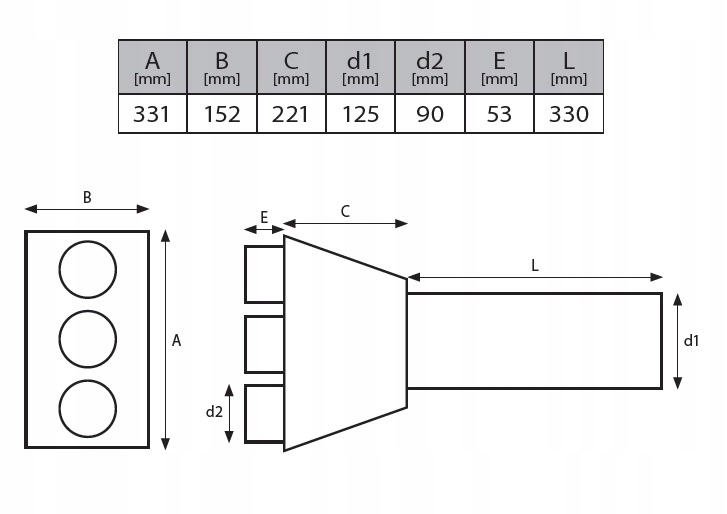 Skrzynka rozprężna 3x90/125 przelotowa SOL-FLEX Kod producenta SR-3-90-125-P