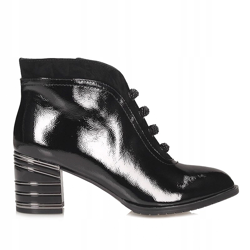 Elegantní dámské kožené dámské kotníkové boty na podpatku Loretta Vitale C3891 Black