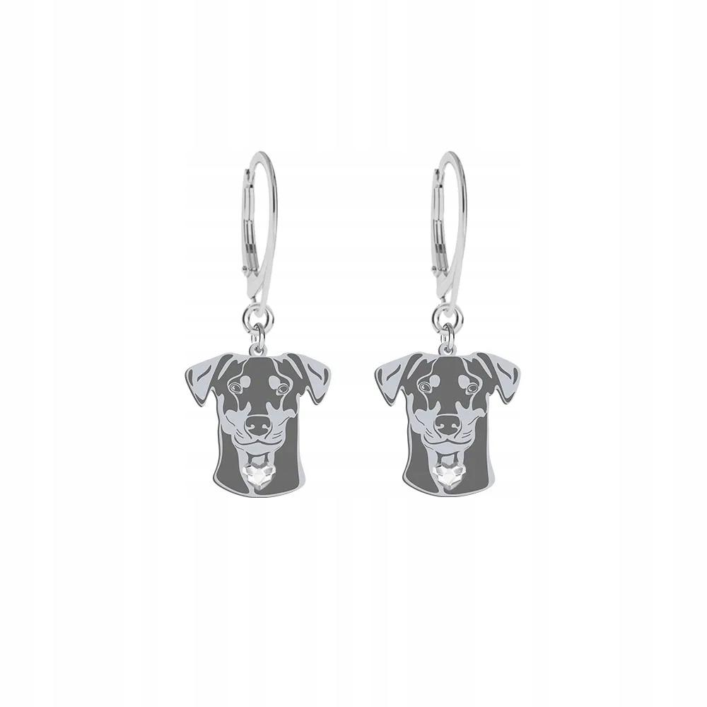 Stříbrné Náušnice s pejskem Pinč střední 925 Šperky Dárek Gravírování Bonus