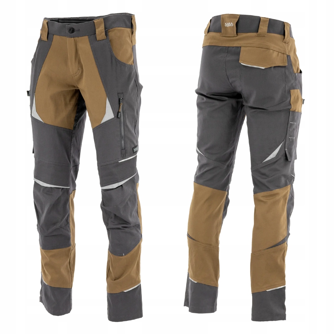 Sara workwear spodnie robocze do pasa Cottonflex Brąz 60