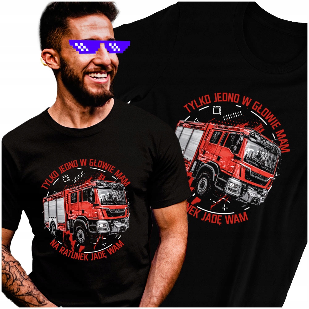 

Tshirt Straż Pożarna z Wozem Strażackim XXL