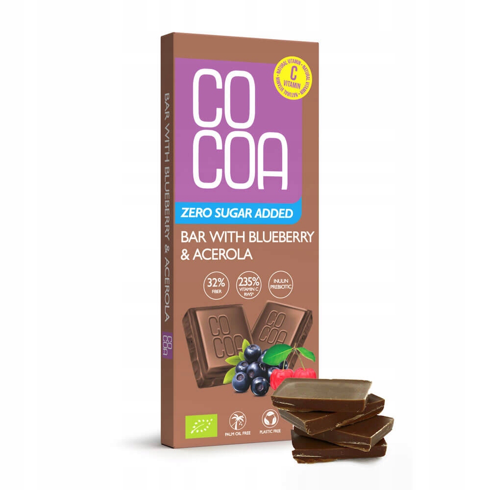 Levně 3x Čokoláda borůvková vegemylk 0% added sugar s vitamínem C Bio Cocoa 40 g
