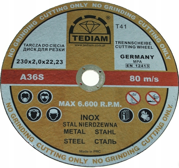 TARCZA TARCZE DO CIĘCIA METALU 230X2 MOCNE INOX