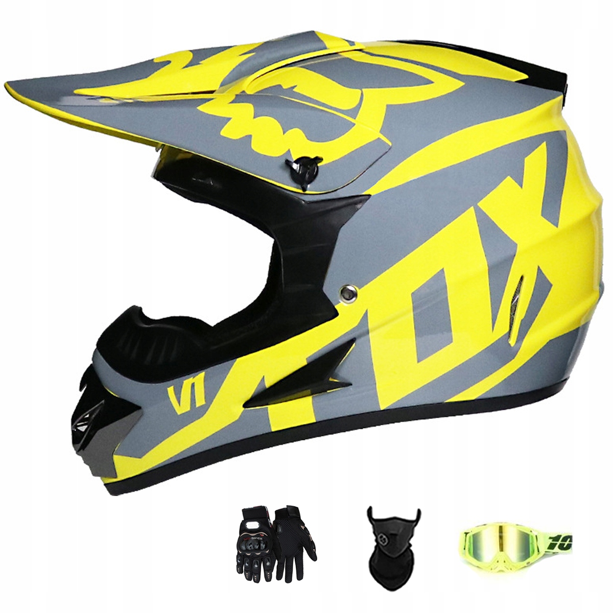 Motocyklová Přilba Lehká Enduro Quada Brýle Rukavice Maska XL