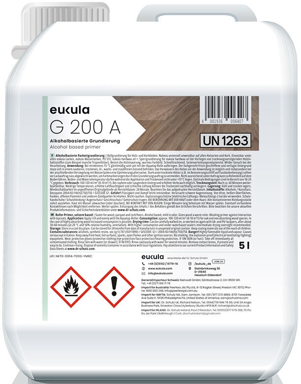 Eukula G 200 A 5L podkladový lak na dřevo a parkety