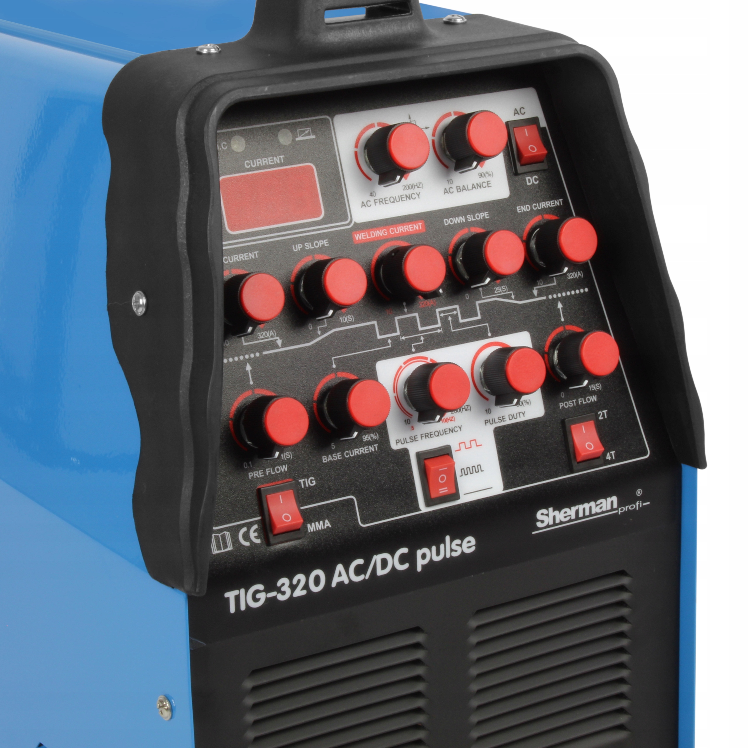 Sherman TIG AC/DC 320 PULS Spawarka + pedał Czas cyklu pracy 40%