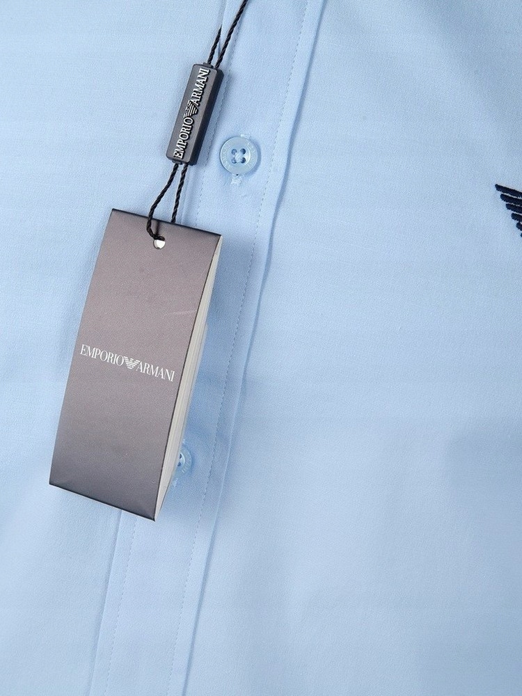 KOSZULA EMPORIO ARMANI SLIM FIT DOPASOWANA GŁADKA BŁĘKITNA Kolekcja Emporio Armani