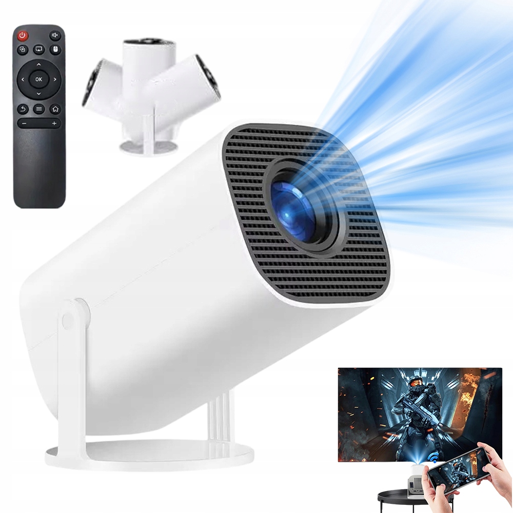 Projektor Android Tv Wifi Mini Přenosný Smart Rotační Reproduktor