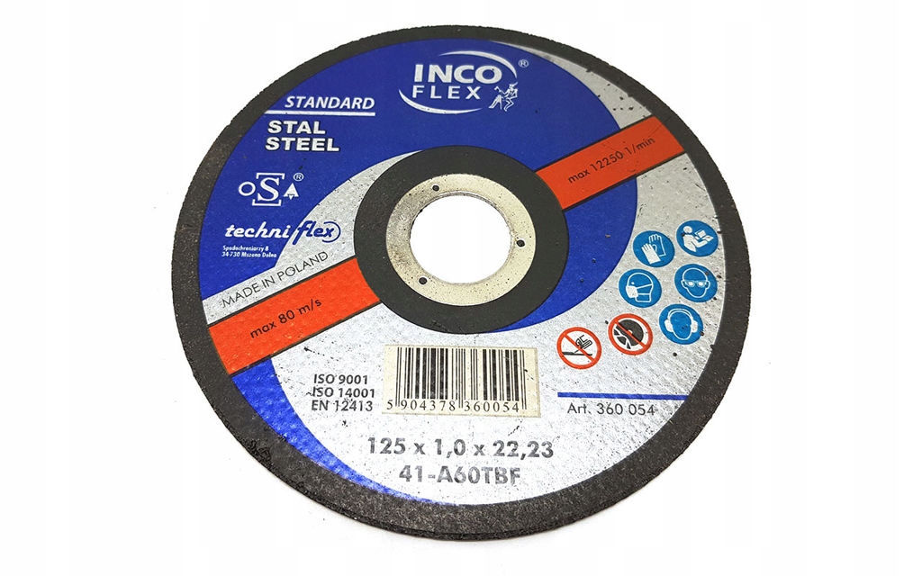 

Tarcza do cięcia metalu 125 x 1.0 Inco Flex Pl