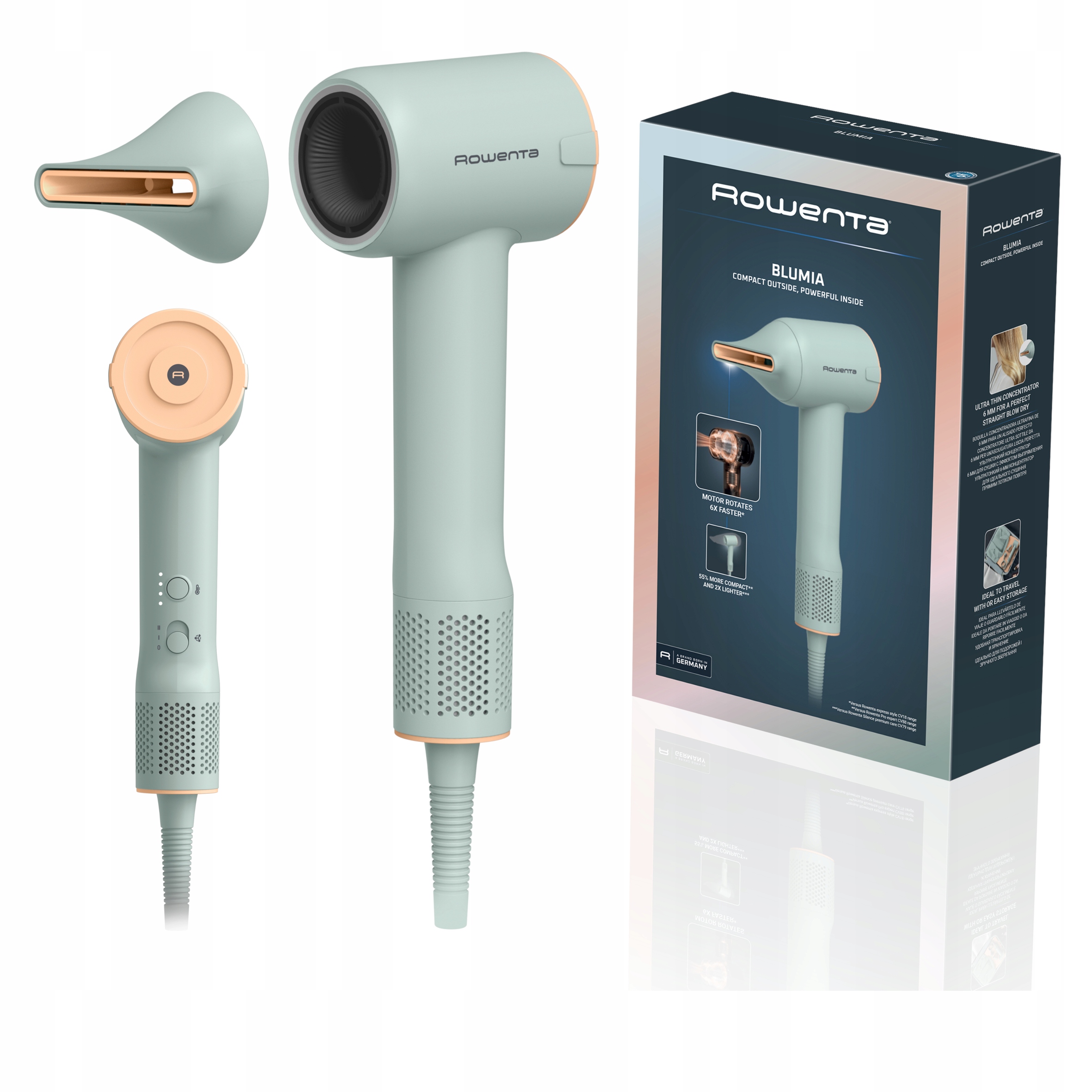 Suszarka do włosów Rowenta Blumia HY5N12 jonizacja zimny nawiew turystyczna