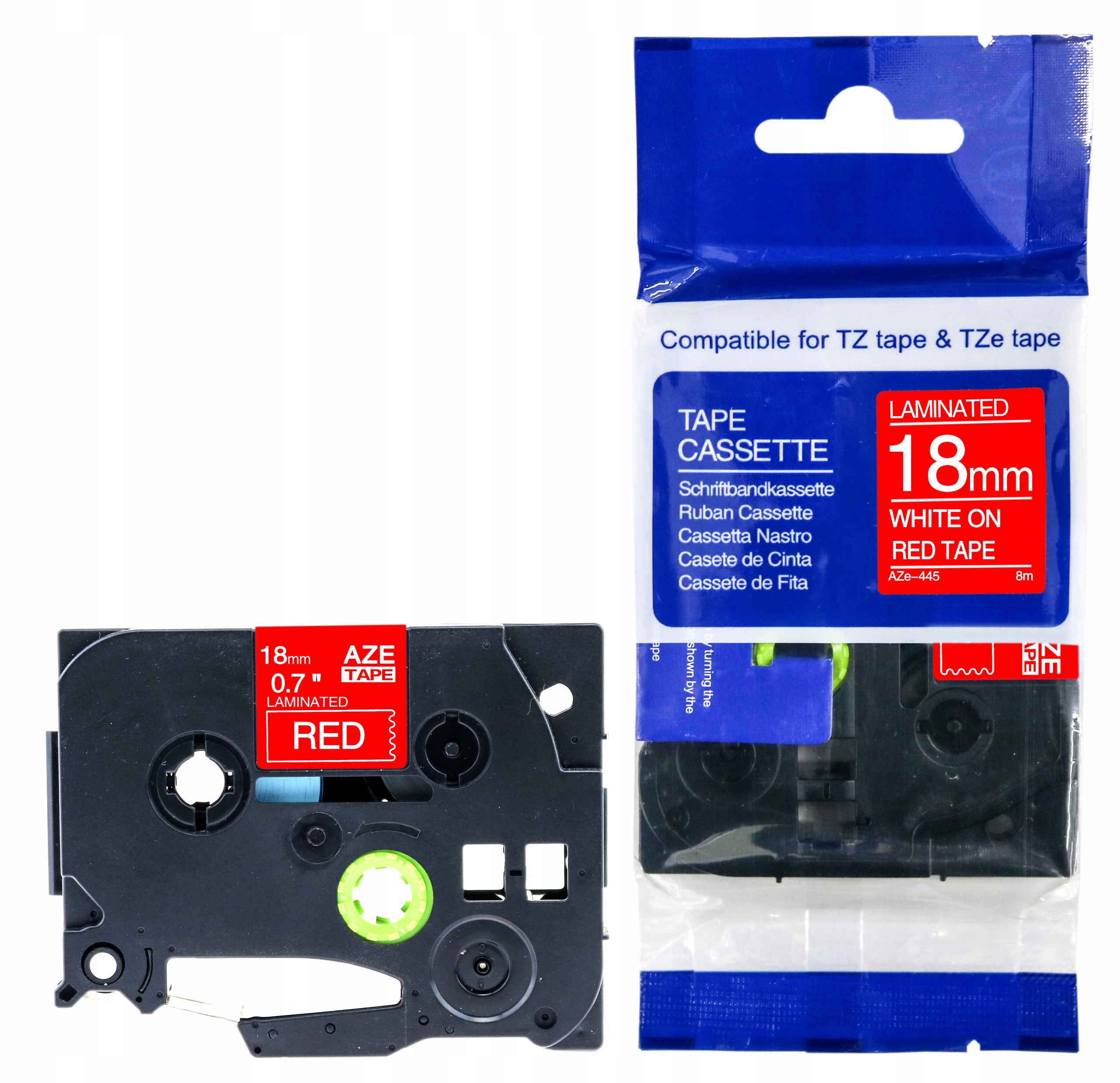 TAŚMA DO BROTHER CZERWONA TZe445 18mm TZ-445 TZ445