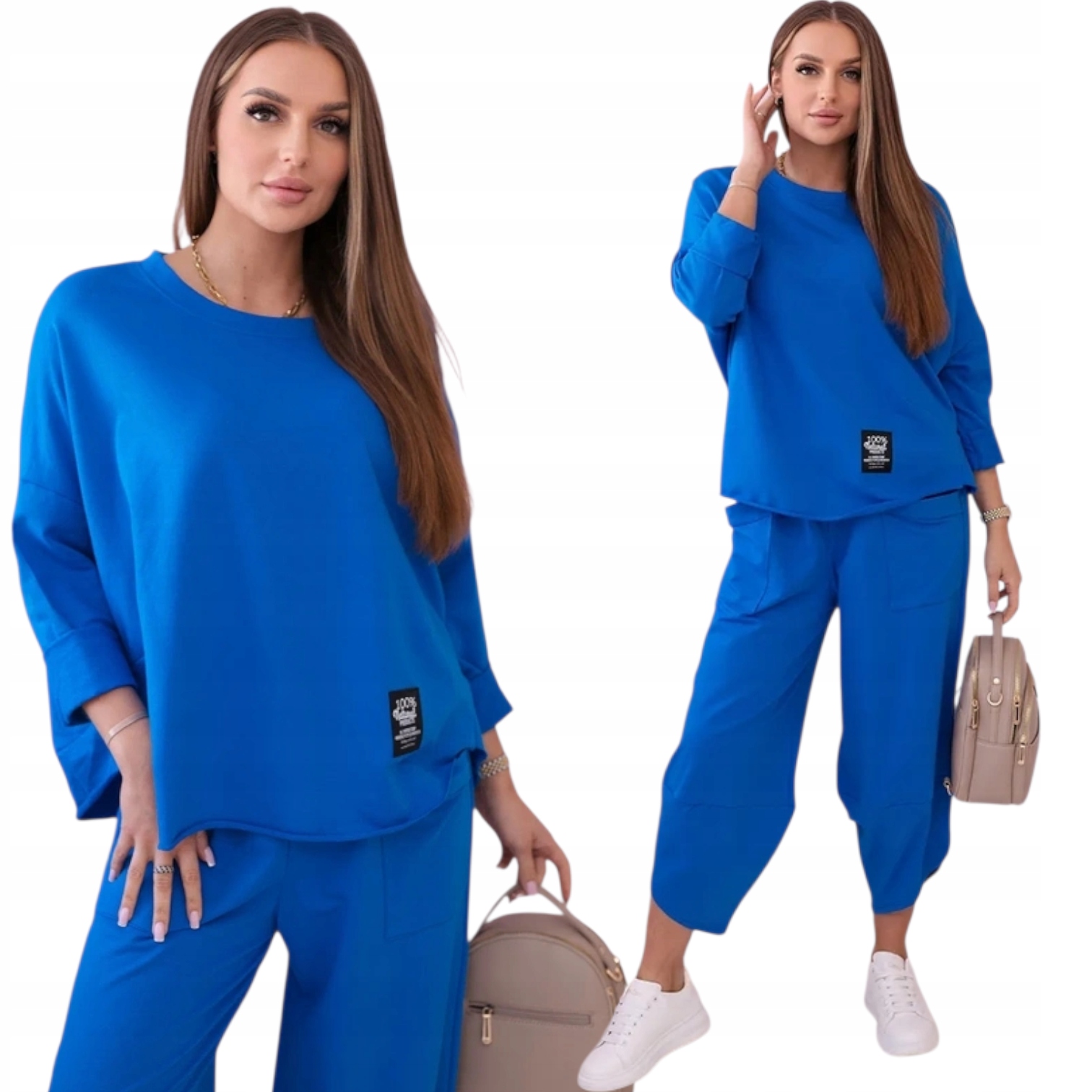 Komplet bavlněná mikina plus oversize kalhoty Italská móda
