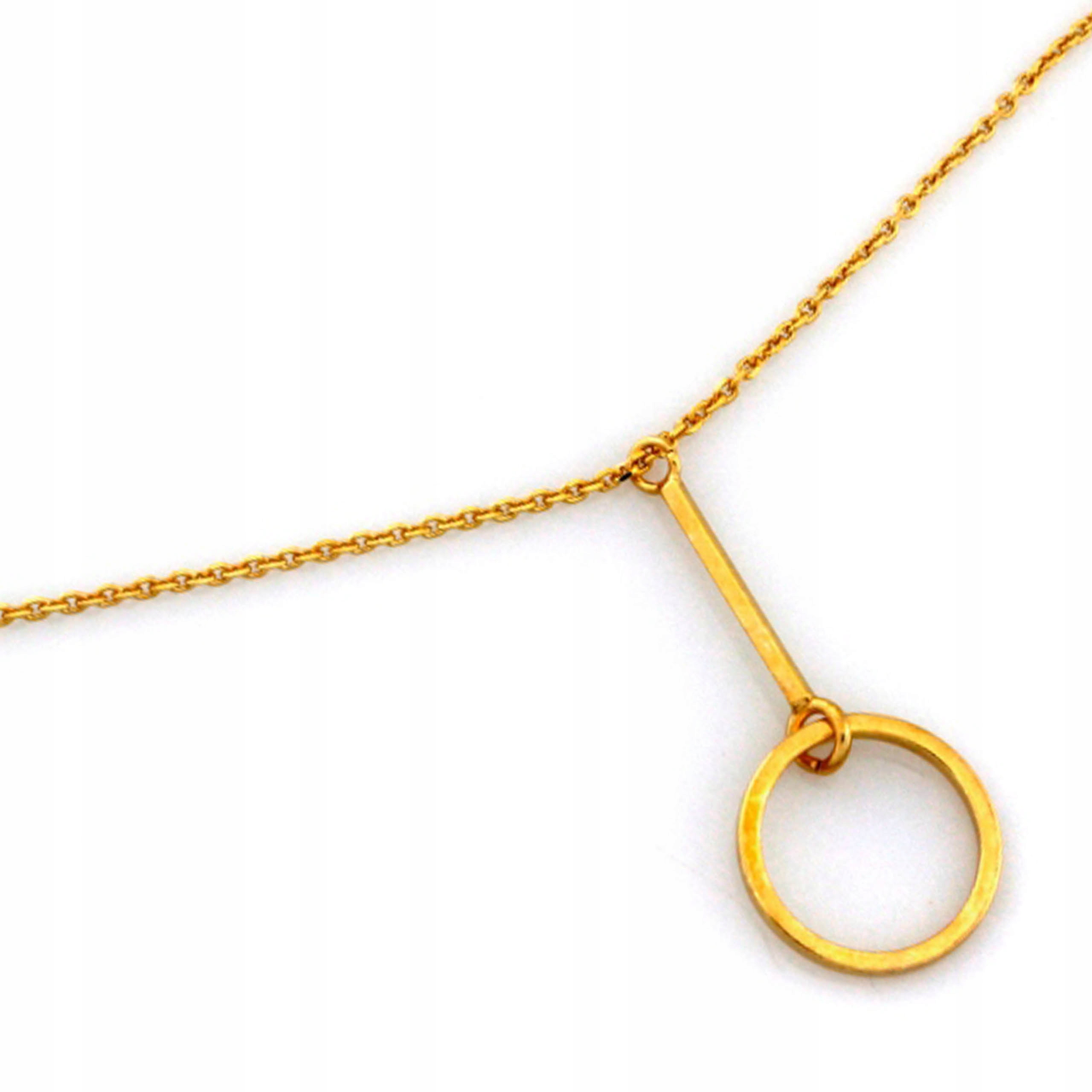 Stříbrný pozlacený náhrdelník 925 přívěsek s kroužky a přívěskem s módním vzorem