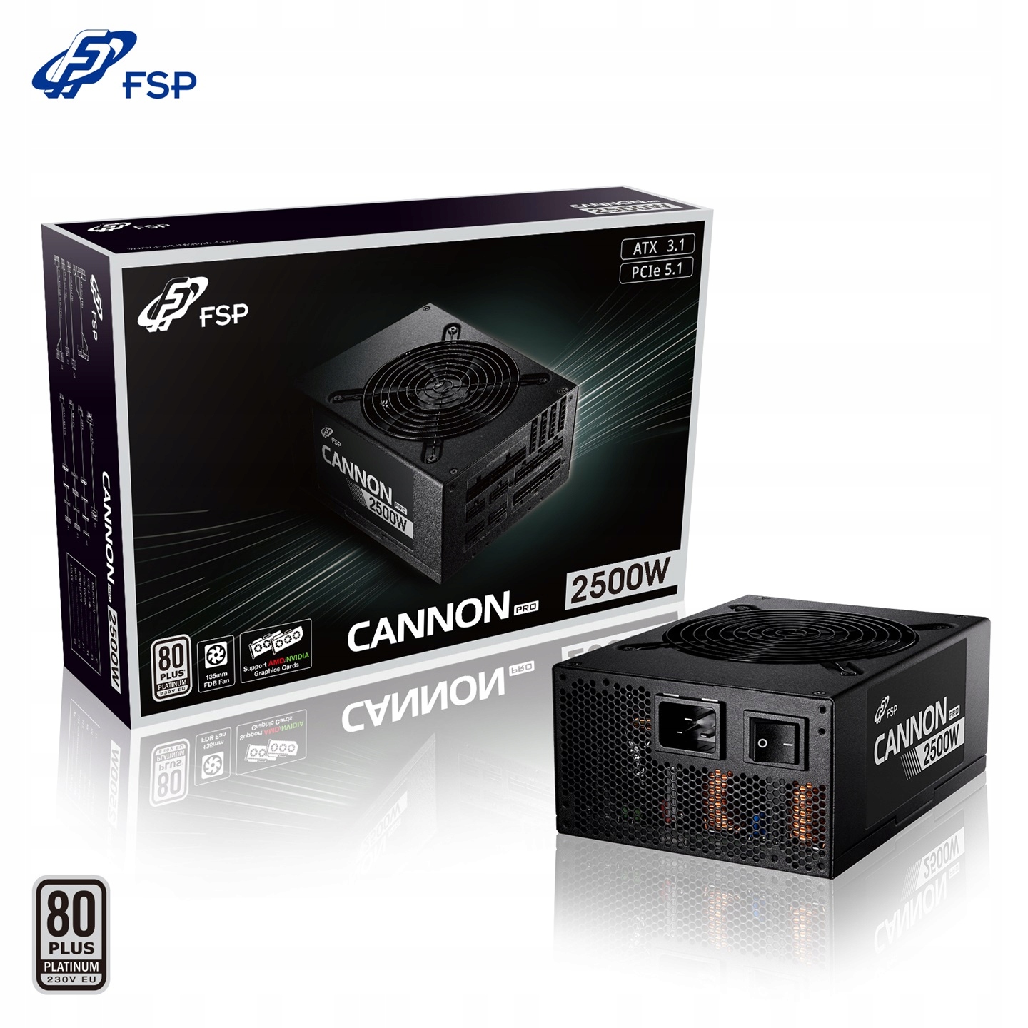 Fsp Cannon PRO/2500W/ATX 3.1/80PLUS Platinum 230V EU/Modular/Retail