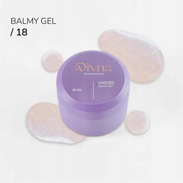 Divna Balmy Gel 18 světle béžový gel s částečkami o konzistenci báze 30 ml