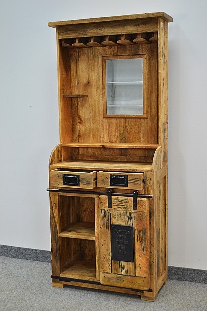 REGAŁ BAR drewniany MANGO seria RAILWAY Liczba półek 5