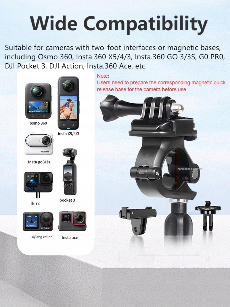 Uchwyt Rowerowy Do Kamer Insta360 DJI Osmo 360 Stopni Lokyoyo — miniatura 4